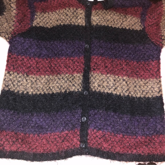 Vintage Paul Harris Design Mohair Button Striped Cardigan Sweater - Picture 5 of 7